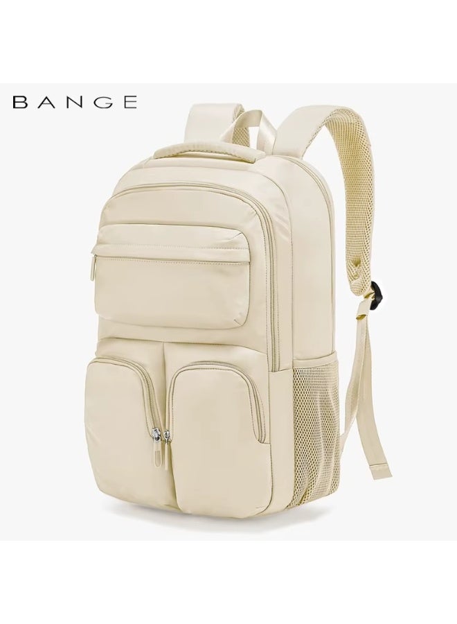 بانجي Bange 1807  Beige Polyester Unisex Travel Backpacks Laptop Waterproof - Image 1